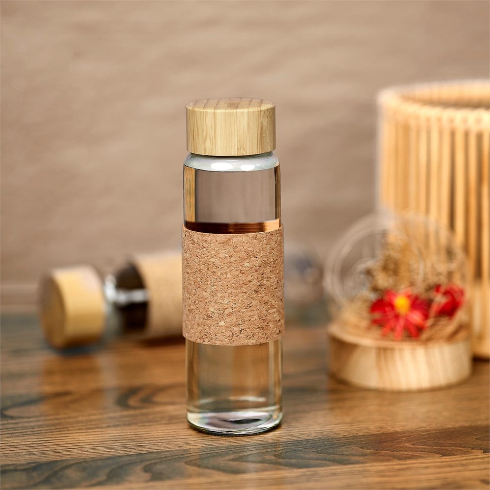 Kooshty Clear Bamboost Glass Water Bottle - 700ml - Image 9