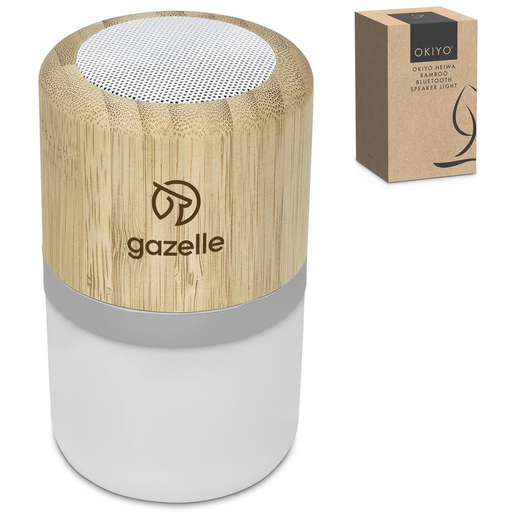 Okiyo Heiwa Bamboo Bluetooth Speaker & Night Light