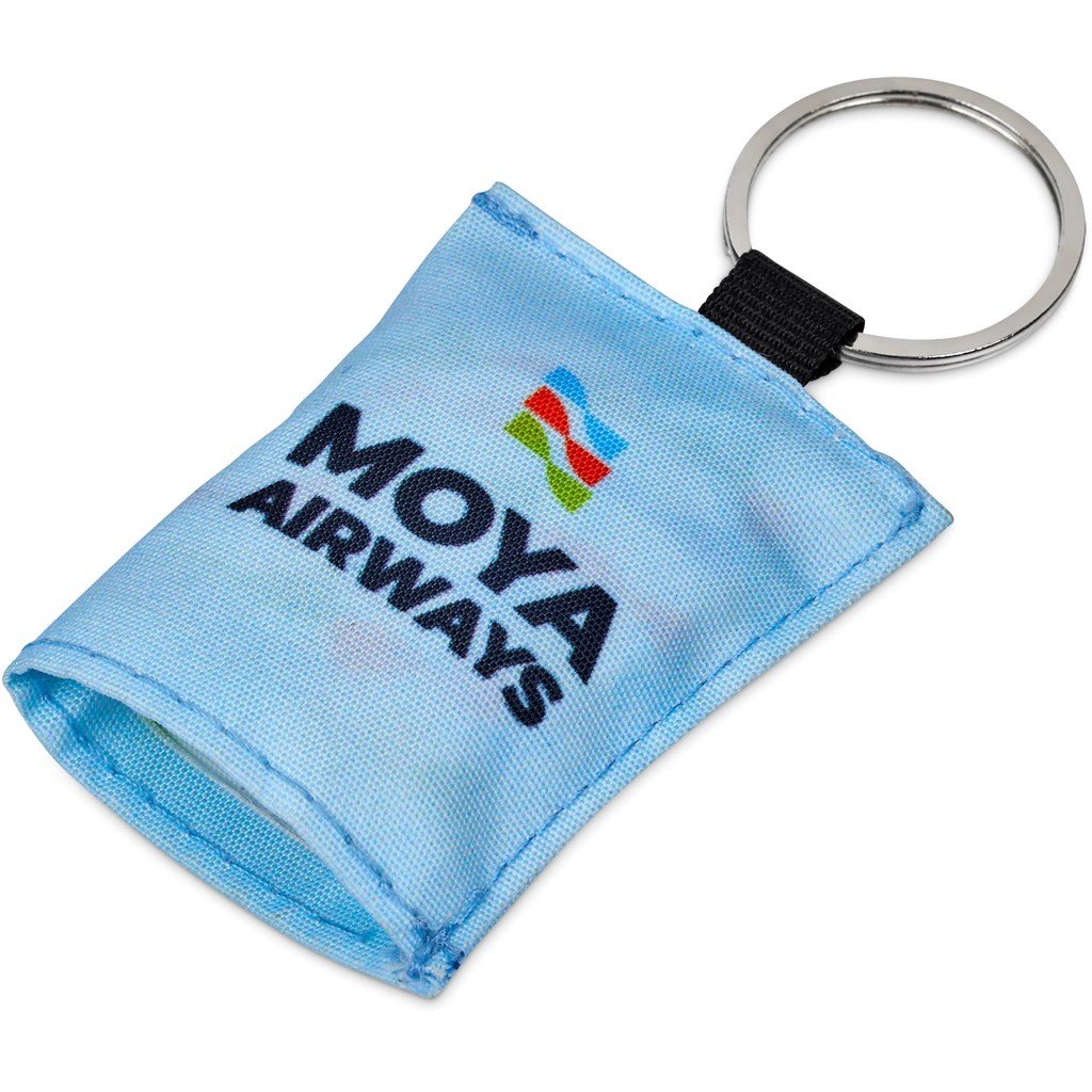 Hoppla Aquila Polyester Keyring Pouch with Cleaning Cloth - Image 4