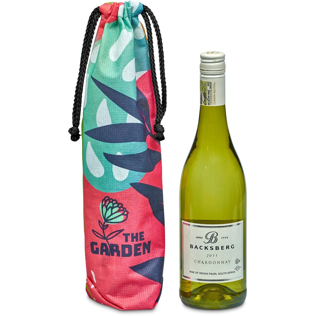 Pre-Printed Sample Hoppla Tipsy RPET Wine Bottle Drawcord Bag - Image 6