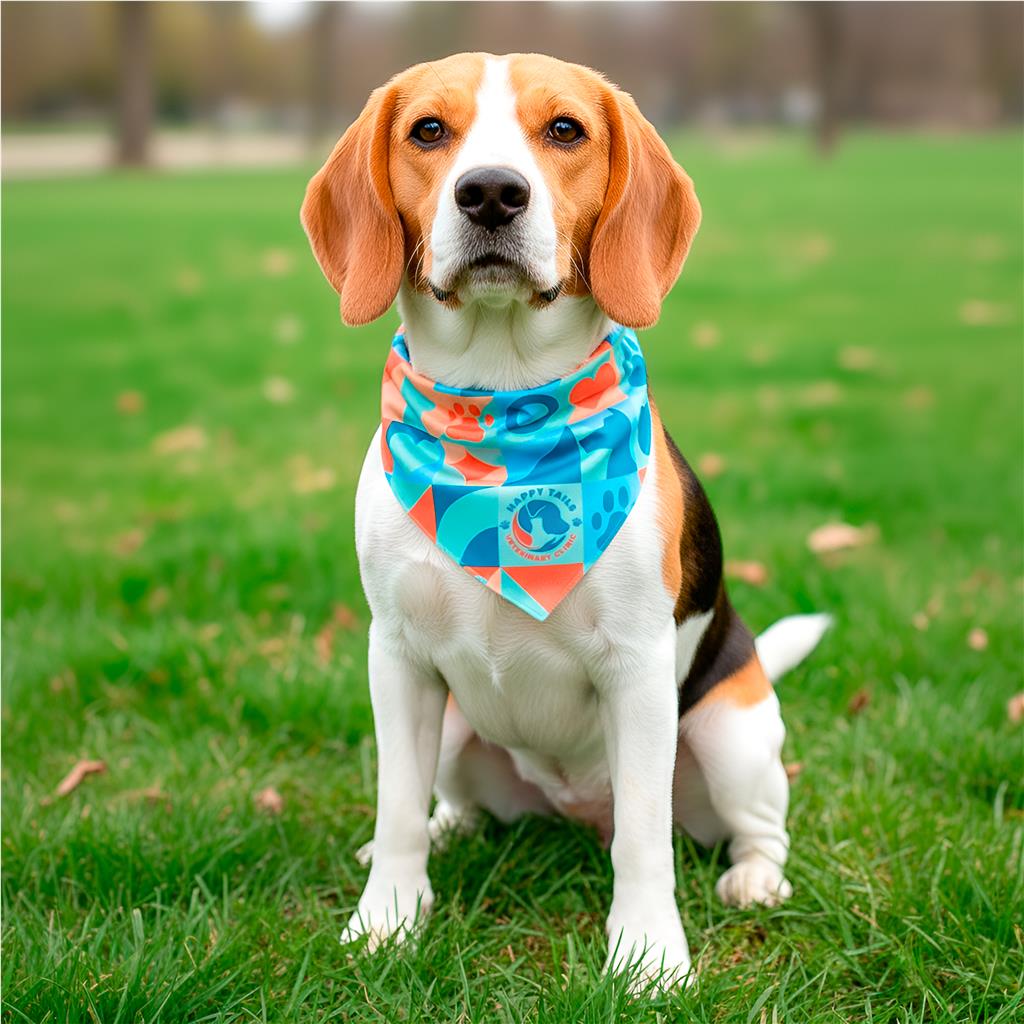 Pre-Printed Sample Hoppla Tyson Small Polyester Dog Bandana