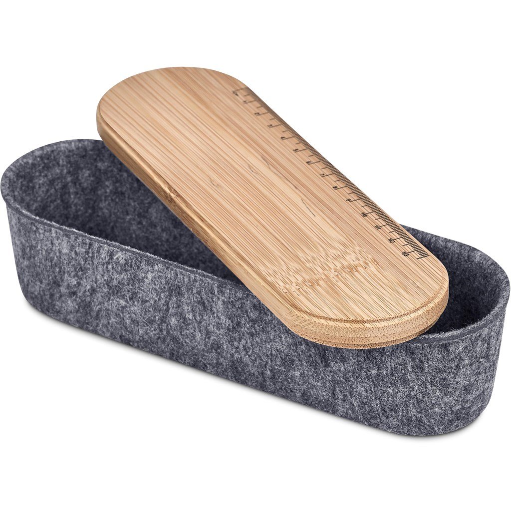 Okiyo Byoga Recycled PET Felt & Bamboo Stationery Case - Image 19
