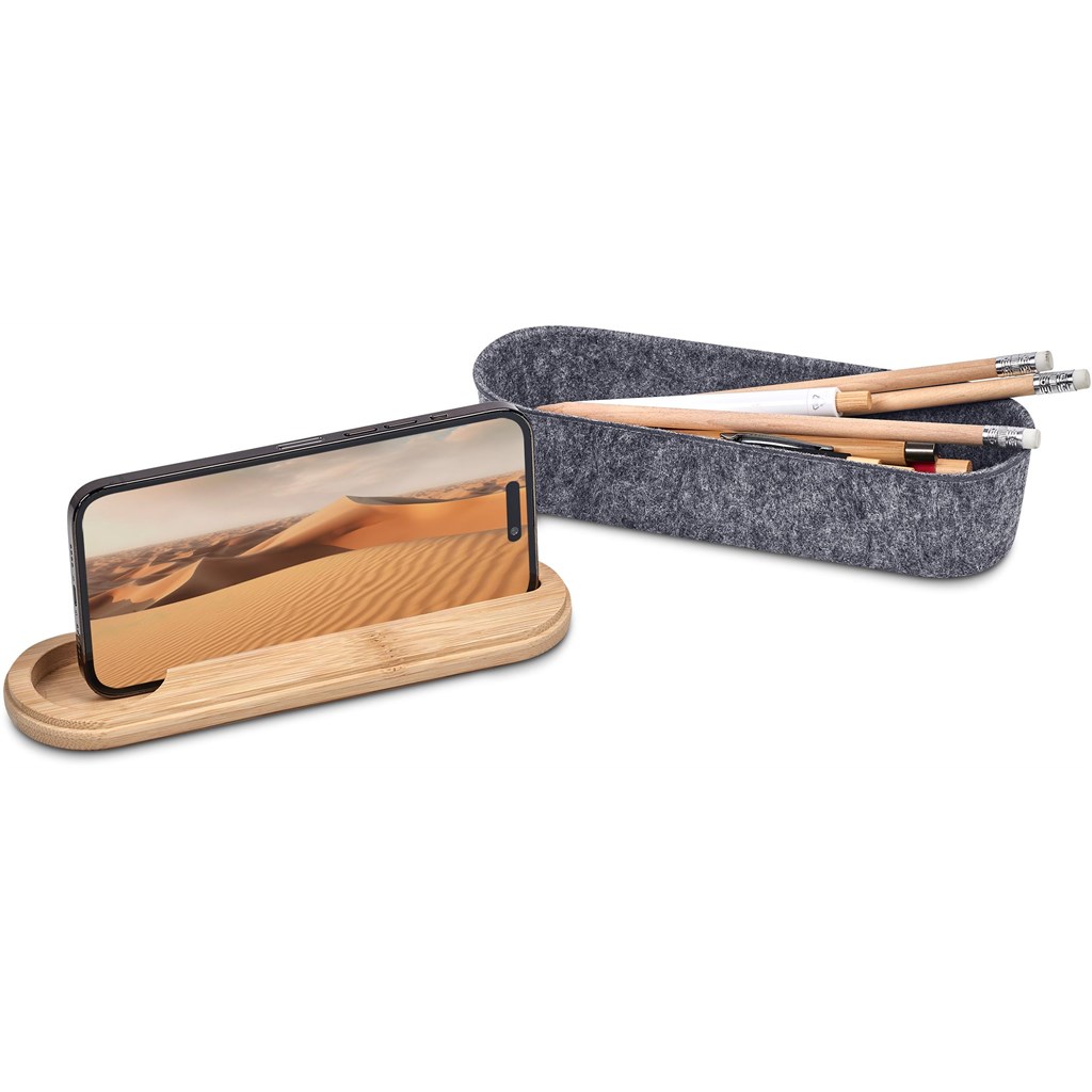 Okiyo Byoga Recycled PET Felt & Bamboo Stationery Case - Image 11