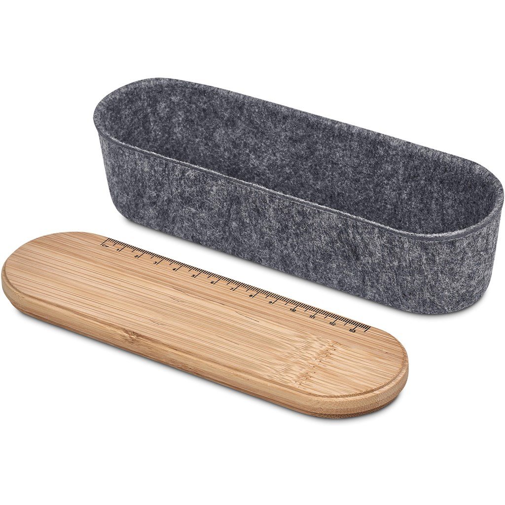 Okiyo Byoga Recycled PET Felt & Bamboo Stationery Case - Image 8