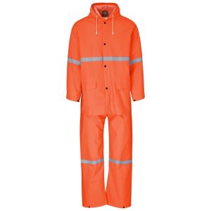 Light Duty Tornado  Hi-Viz Reflective  Rubberised Rainsuit - Orange
