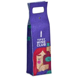 Pre-Production Sample Hoppla Velto RPET Felt Single Wine Carrier
