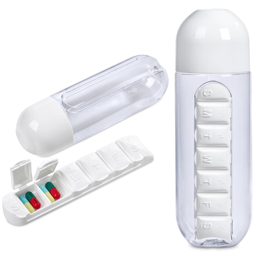 Altitude Vita-Stream Pill Box Plastic Water Bottle - 600ml