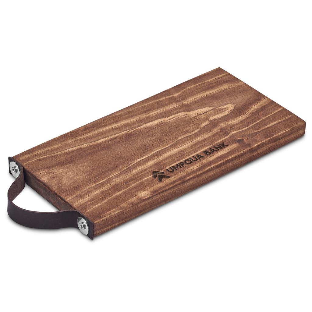 Serendipio Small Team Time Wooden Tray with Leather Strap - Image 6