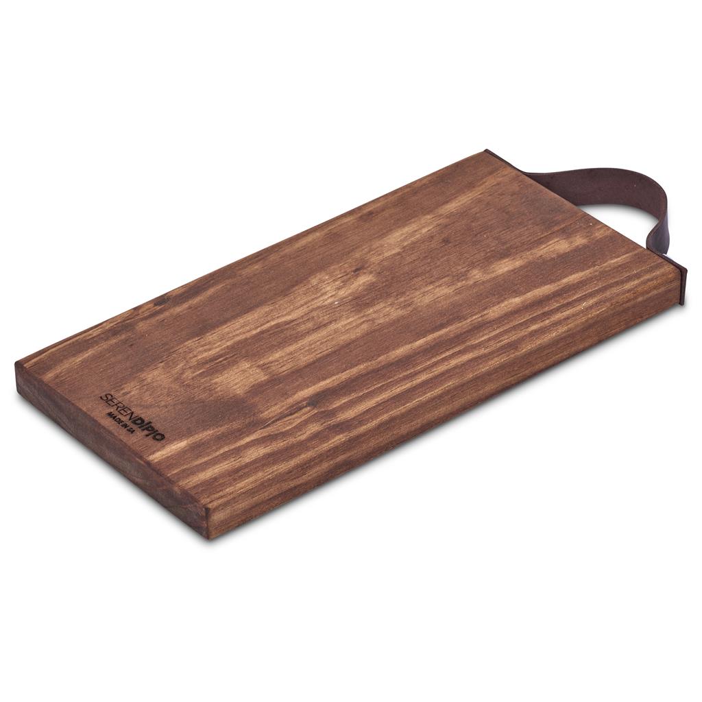 Serendipio Small Team Time Wooden Tray with Leather Strap - Image 3