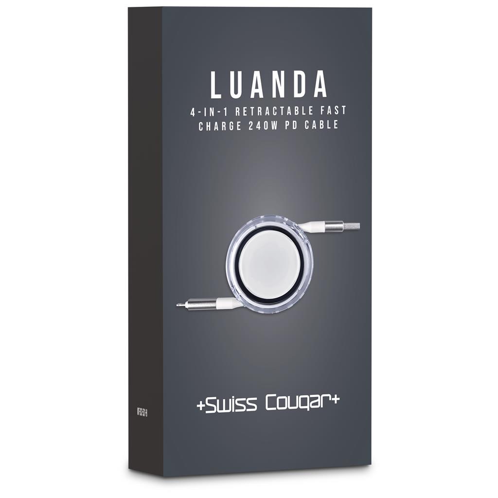 Swiss Cougar Luanda 4-in-1 Retractable Fast Charge 240W PD Cable