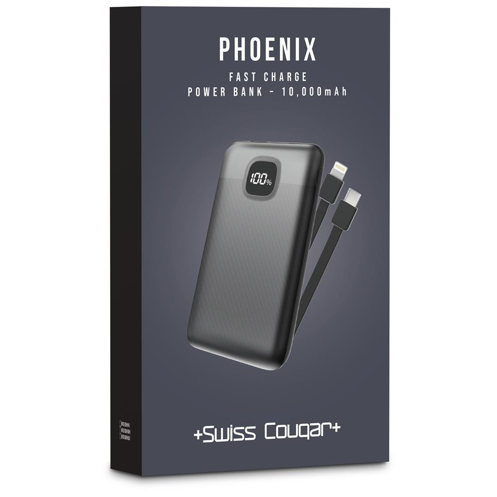 Swiss Cougar Phoenix Fast Charge 22.5W Power Bank - 10,000mAh