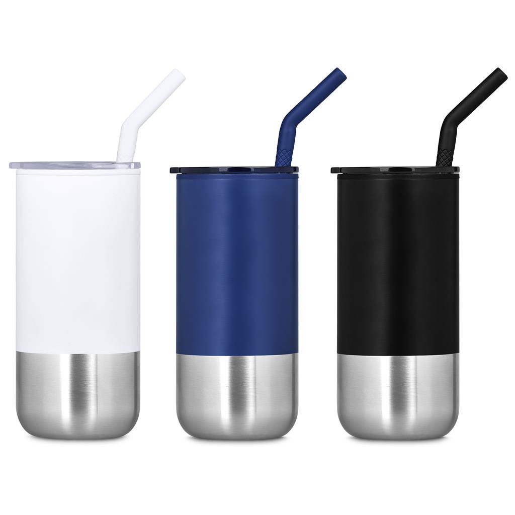 Kooshty Cheerio Stainless Steel & Plastic Double-Wall Tumbler & Straw – 480ml - Image 4