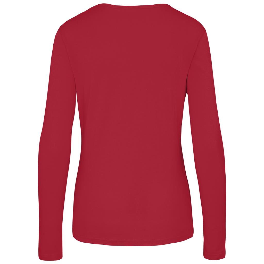 Ladies Long Sleeve Portland T-Shirt - Red