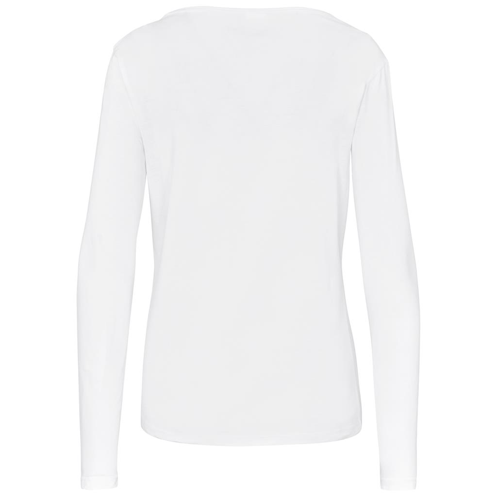 Ladies Long Sleeve Portland T-Shirt - White