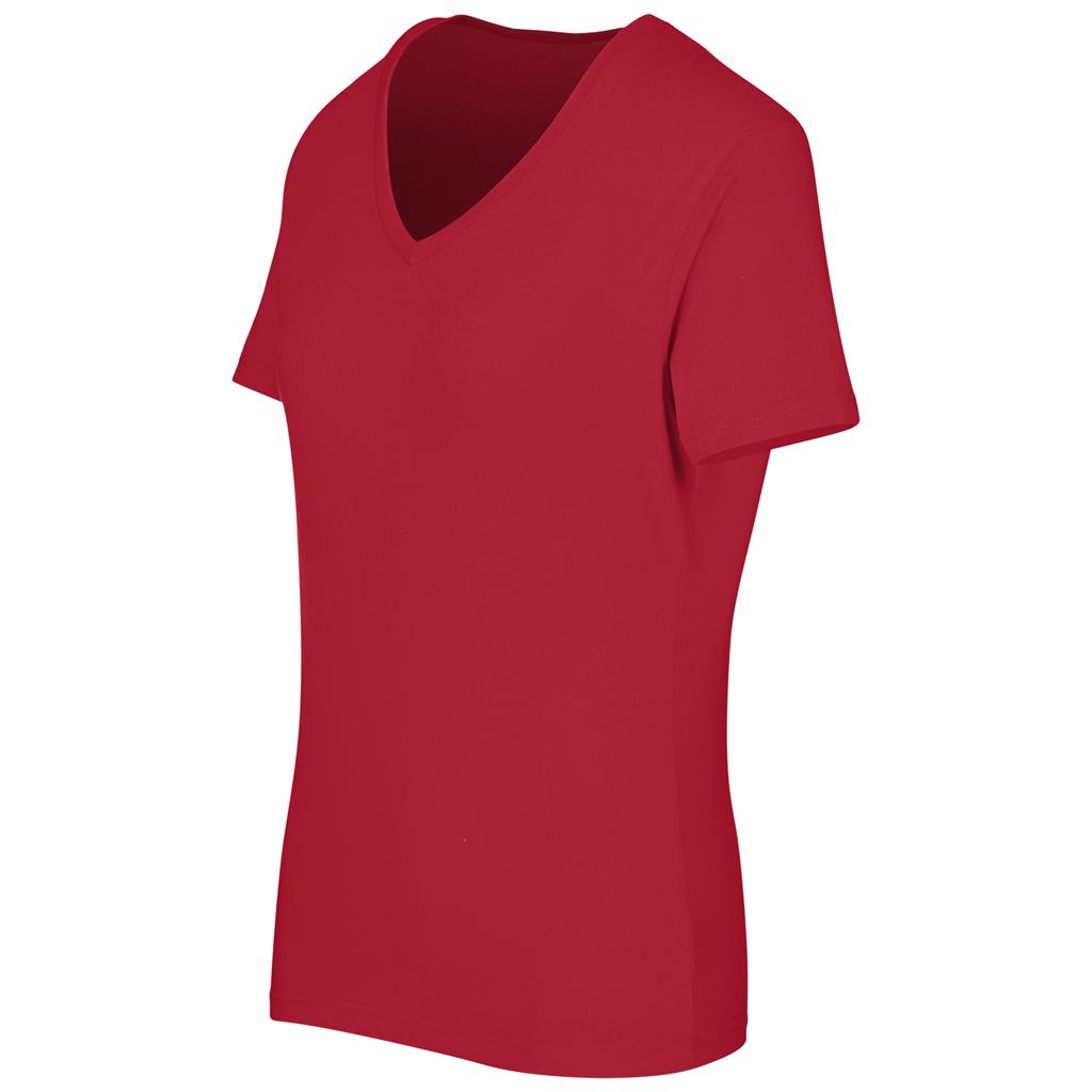 Ladies Super Club 165 V-Neck T-Shirt - Red - Image 3